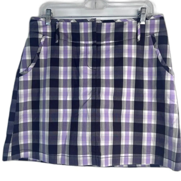 Annika Cutter & Buck Purple Plaid Golf Skort Size 8/MD - Picture 1 of 12